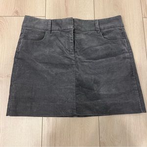 J Crew Gray Corduroy Mini Skirt